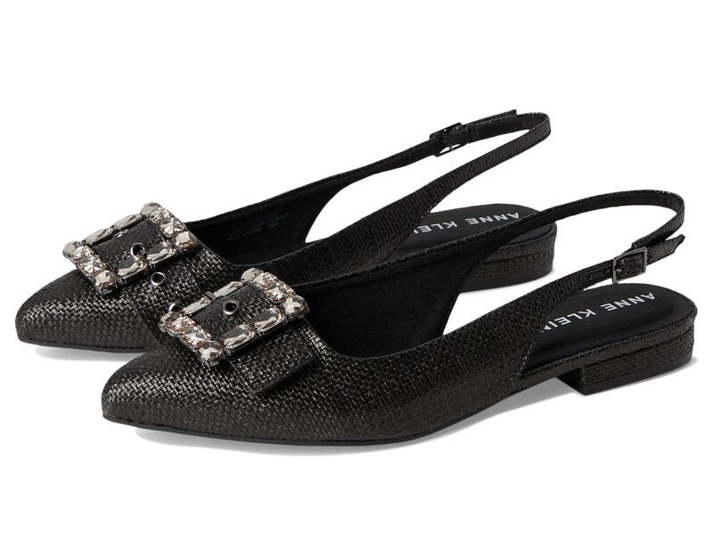 アンクライン レディース シューズ サンダル Anne Klein Kenni Black Raffia ブラック