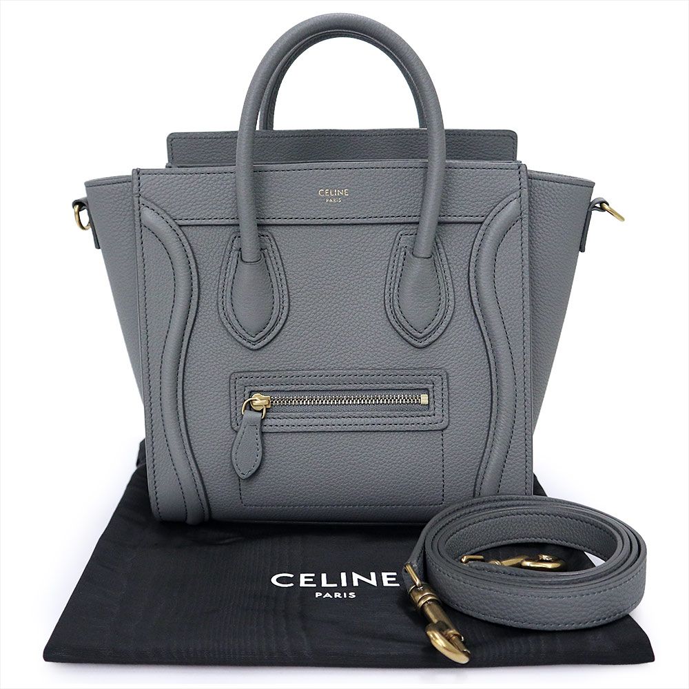 【大人気】CELINE ラゲージナノ　コール　189243AQL.10KL セリーヌ 189243AQL ラゲージ ナノショッパー ドラムドカーフ コール