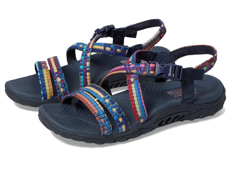 スケッチャーズ レディース シューズ サンダル SKECHERS Reggae Sew Me Navy Multi ネイビー