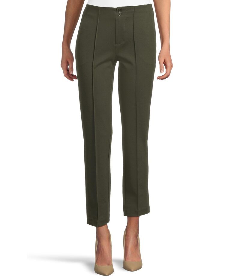 リヴァプール ロサンゼルス レディース ボトムス カジュアルパンツ プチ Liverpoolos Angeles Petite MidRise Double Button Trousers Olive Branch オリーブ