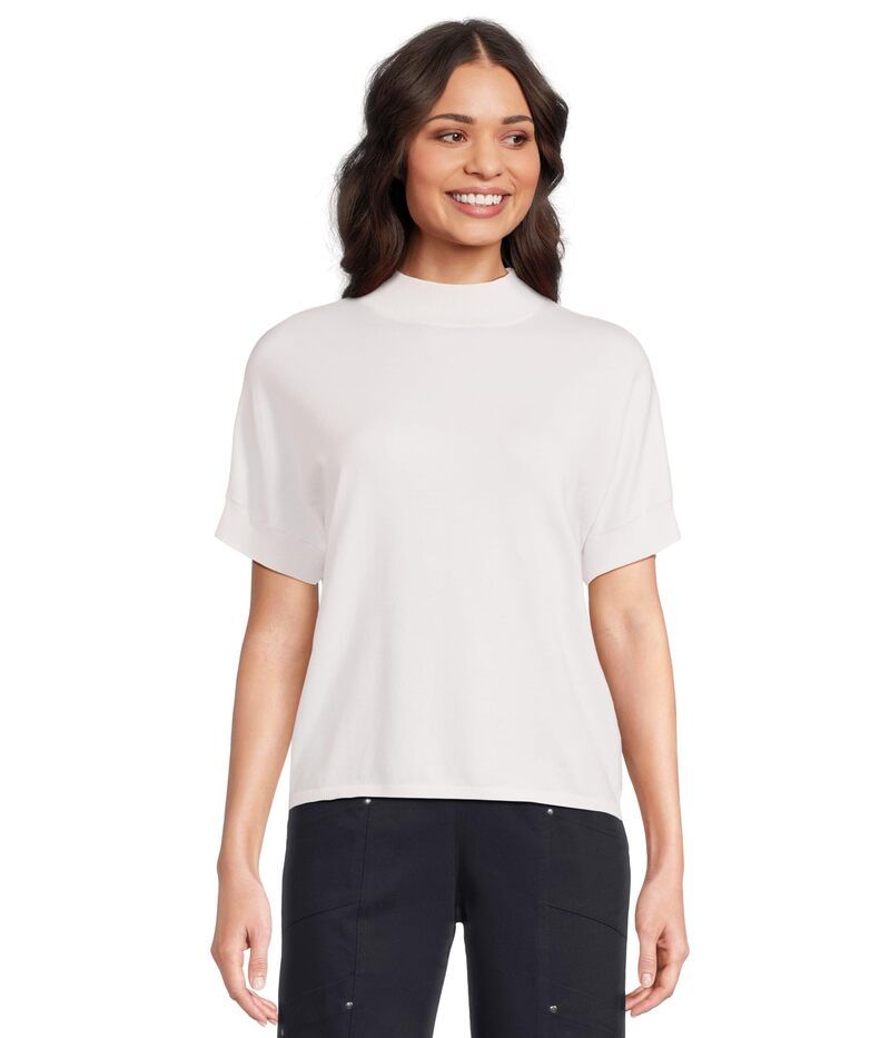 エリオットローレン レディース アウター ニット・セーター ハイネック Elliott Lauren Modal Knits High Neck Sweater with Extended Sleeves White ホワイト