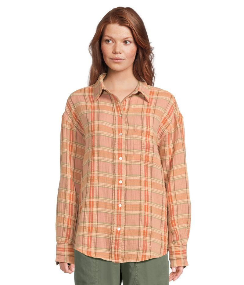 ファレティ レディース トップス シャツ コットン Faherty Dune Cotton Gauze Relaxed Shirtinted Rose Wat