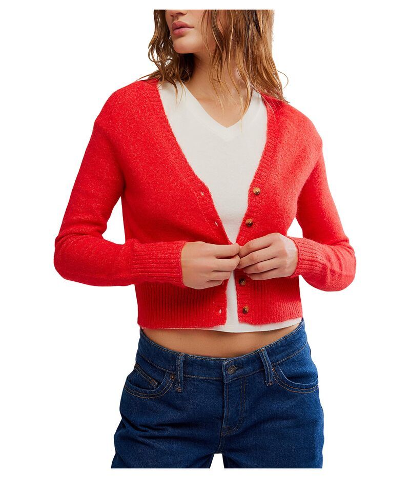 フリーピープル レディース アウター ニット・セーター Free People School Girl Cardi Cherry Pop Mela