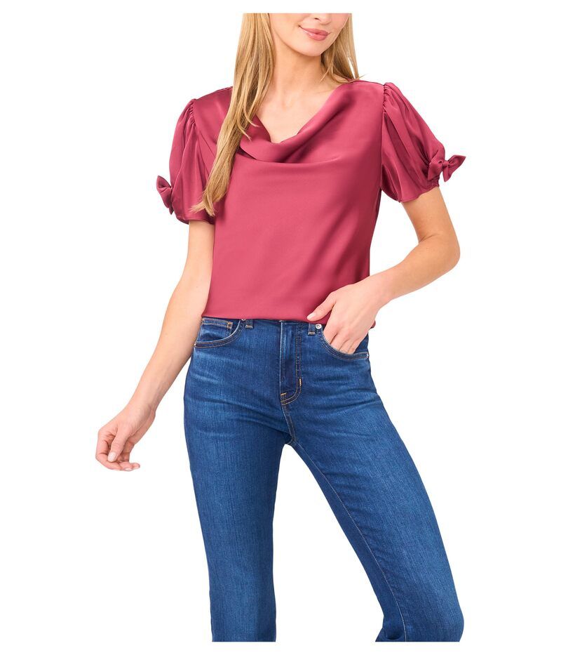 セセ レディース トップス シャツ CeCe Cowl Neck Bubble Short Sleeve Top Fresh Berry
