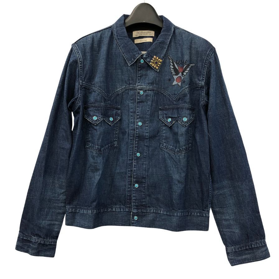 レミレリーフ デニムウエスタンシャツ ビジュー付き メンズ XL【AFB36】
