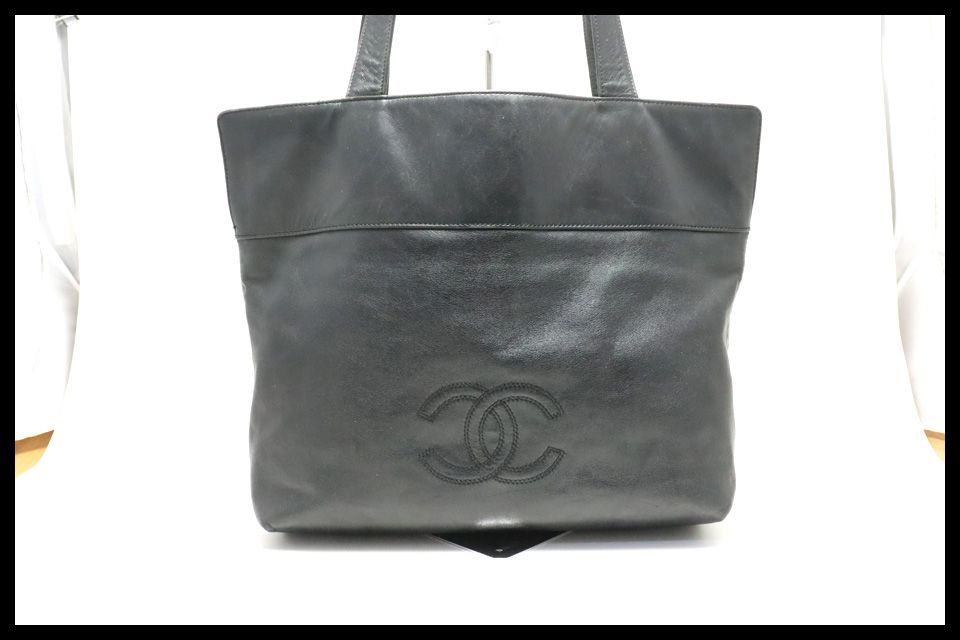 ■CHANEL 5番台 デカココ GD金具 レザー トートバッグ シャネル ■0423pf706-1K