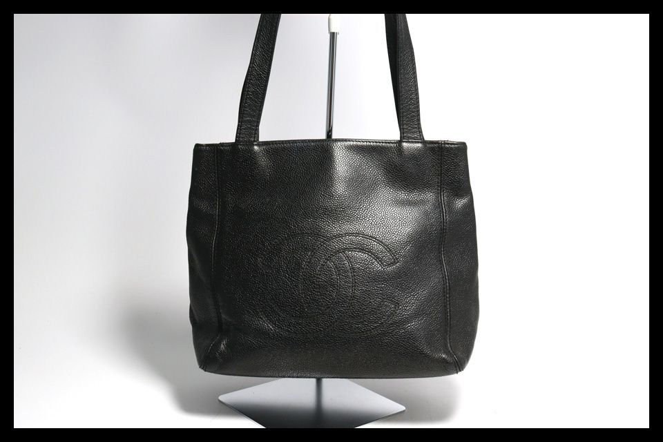 ■CHANEL 5番台 キャビアスキン デカココ GD金具 レザー ハンドバッグ シャネル ■0507pg213-9D