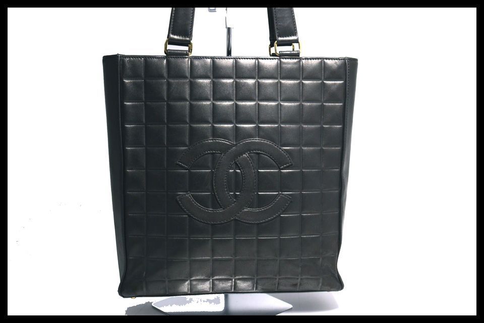 ■CHANEL 6番台 チョコバー デカココ GD金具 レザー トートバッグ シャネル ■0507pg35564