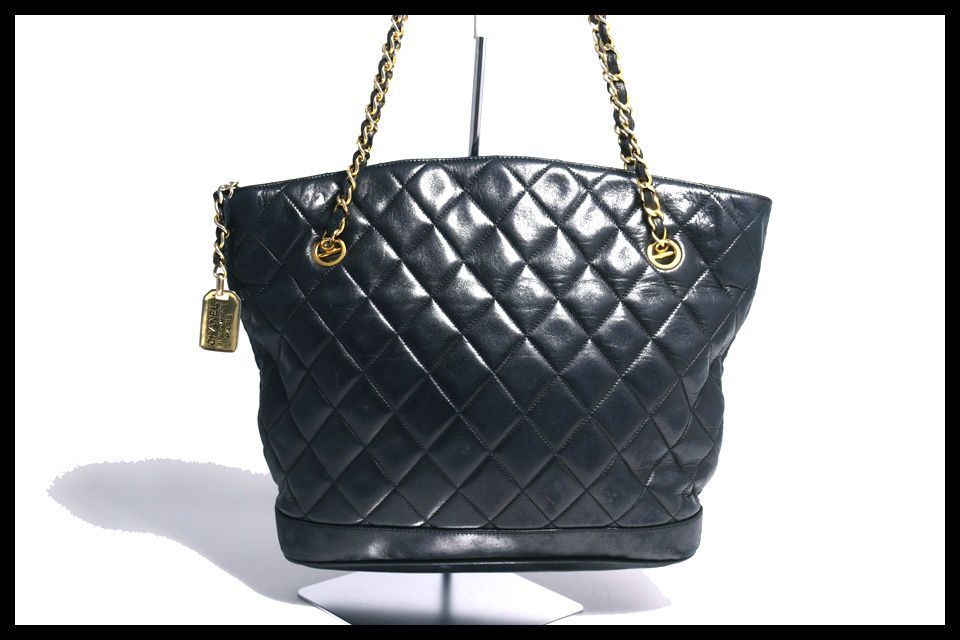 ■CHANEL 1番台 マトラッセ GD金具 レザー チェーンショルダーバッグ シャネル ■0507pg31347