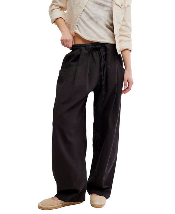 フリーピープル レディース ボトムス カジュアルパンツ Free People Womens Chambers Laid Back PullOn Pants Black ブラック