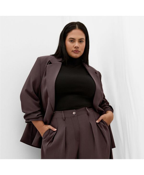 シティーシック レディース アウター ジャケット・ブルゾン プラスサイズ ブレザー CITY CHIC Womens Plusize Abbie Blazer Chocolate チョコレート