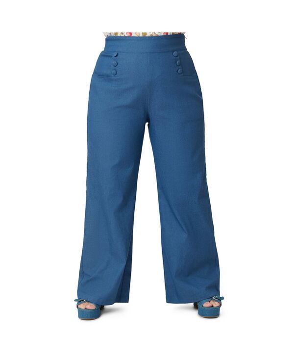 ユニークビンテージ レディース ボトムス カジュアルパンツ プラスサイズ Unique Vintage Plusize 1970s Flare Pants Chambray blue ブルー 22,484円