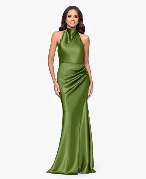 ベッツィアンドアダム レディース トップス ワンピース プチ ホルター Betsy Adam Petite Long Halter Dress Moss