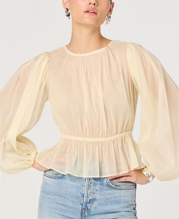 アストール レディース トップス シャツ クルーネック 長袖 ASTR the Label Womens Crew Neck LongSleeve Top Lemon