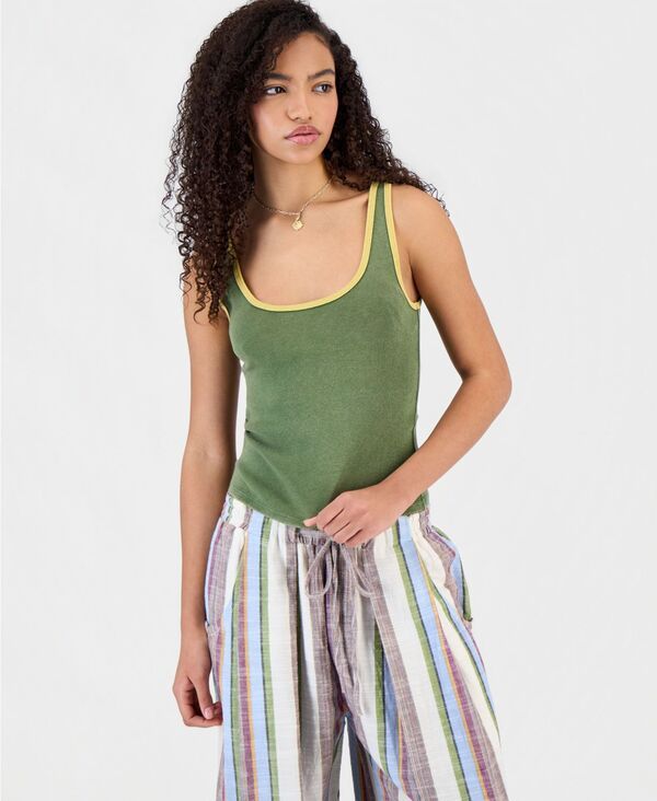 フリーピープル レディース トップス タンクトップ Free People Womens Moxie Scoop Neck Tank Top Drenched Jungle Comb