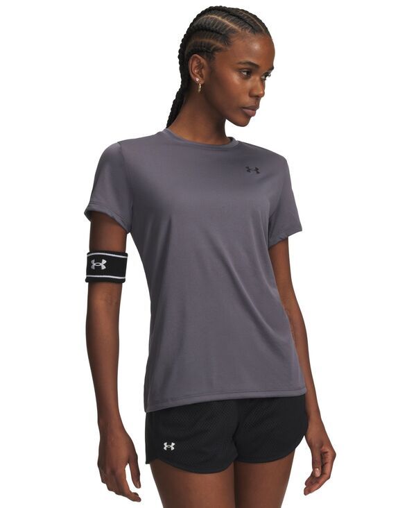 アンダーアーマー レディース トップス Tシャツ 半袖 Under Armour Womens UA Tech ShortSleeve TShirt Castlerock Black ブラック