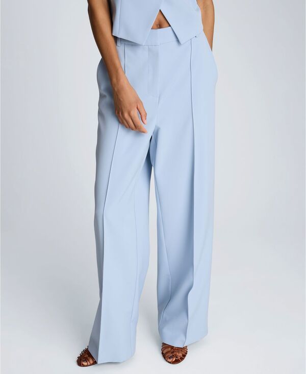 ケネスコール レディース ボトムス カジュアルパンツ ワイドレッグ Kenneth Cole Womens Pintuck Wide Leg Pants Blue Dawn ブルー