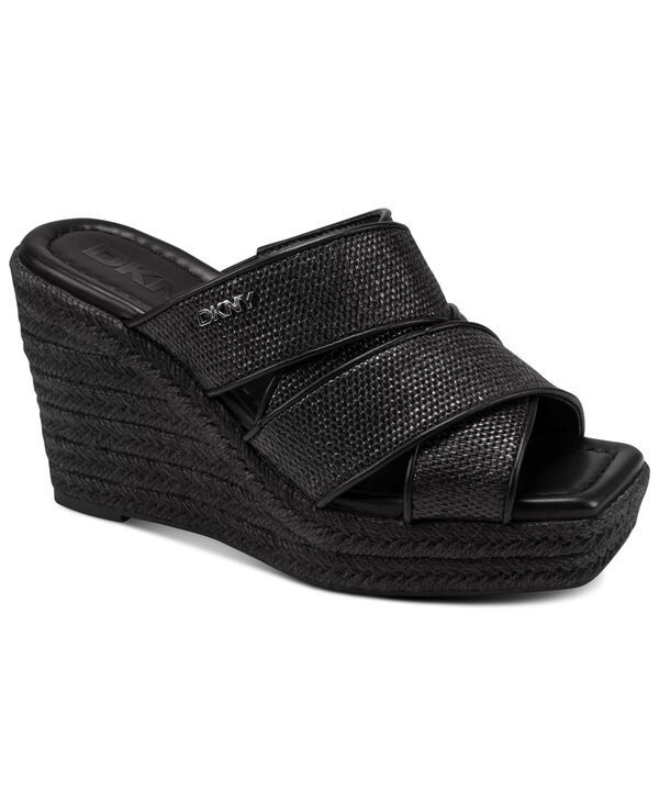 ダナ キャラン ニューヨーク レディース シューズ スリッポン・ローファー サンダル DKNY Womens Cresson SlipOn Wedge Sandals Black ブラック