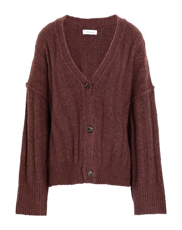 トップショップ レディース ニット カーディガン TOPSHOP カーディガン Brown ブラウン