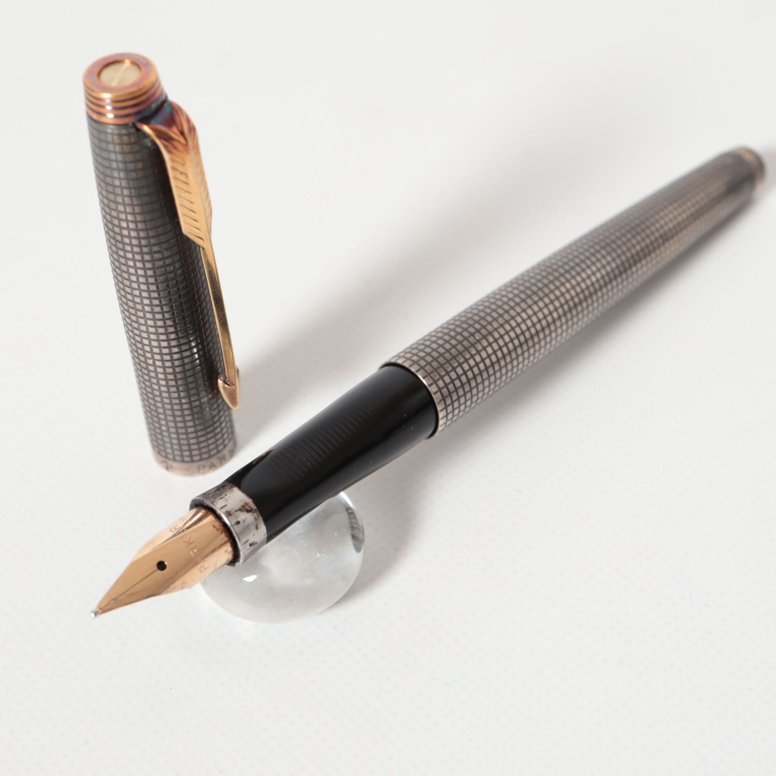 PARKER パーカー 75 シズレ 万年筆 スターリングシルバー 14K M 中字 USA製 筆記確認済 本体のみ