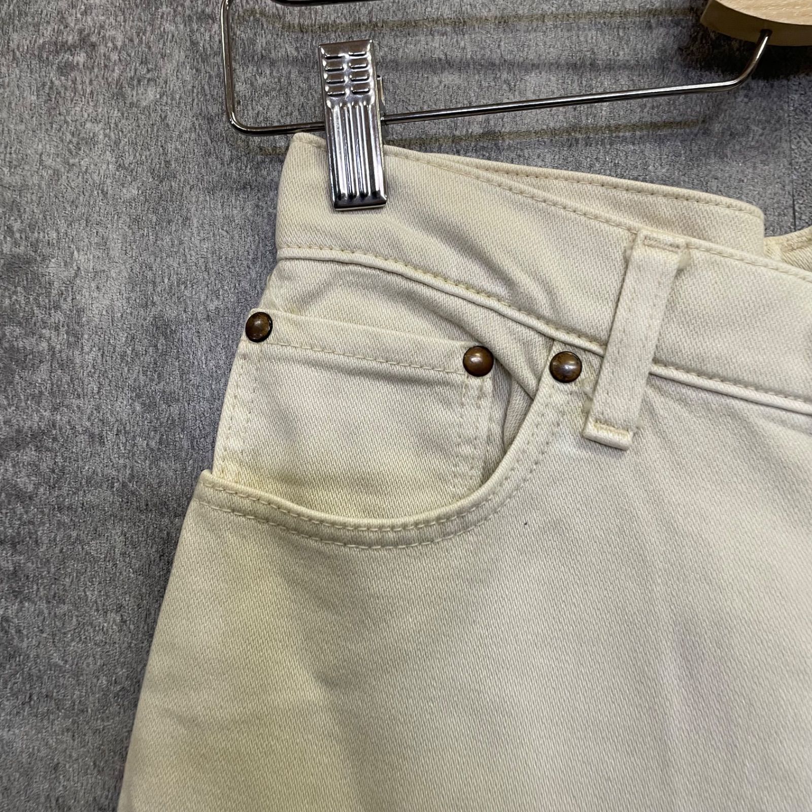 T-1359】Wrangler ラングラー ホワイトデニム ワイドパンツ 白 USA古着 