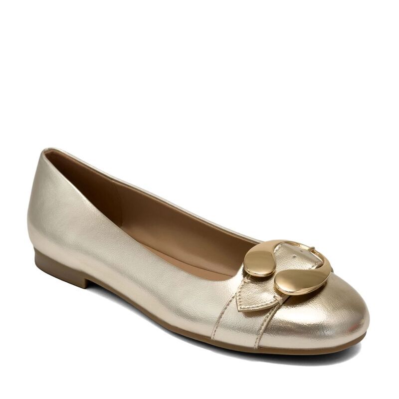 エアロソールズ レディース シューズ サンダル Aerosoles Paradise WomenslipOn Ballet Flatsoft Gold ゴールド