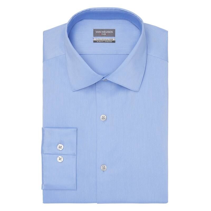 ヴァンハウセン レディース トップス Tシャツ Mens Van Heusen Ultra WrinkleFree SlimFit Dresshirt Blue Frost ブルー