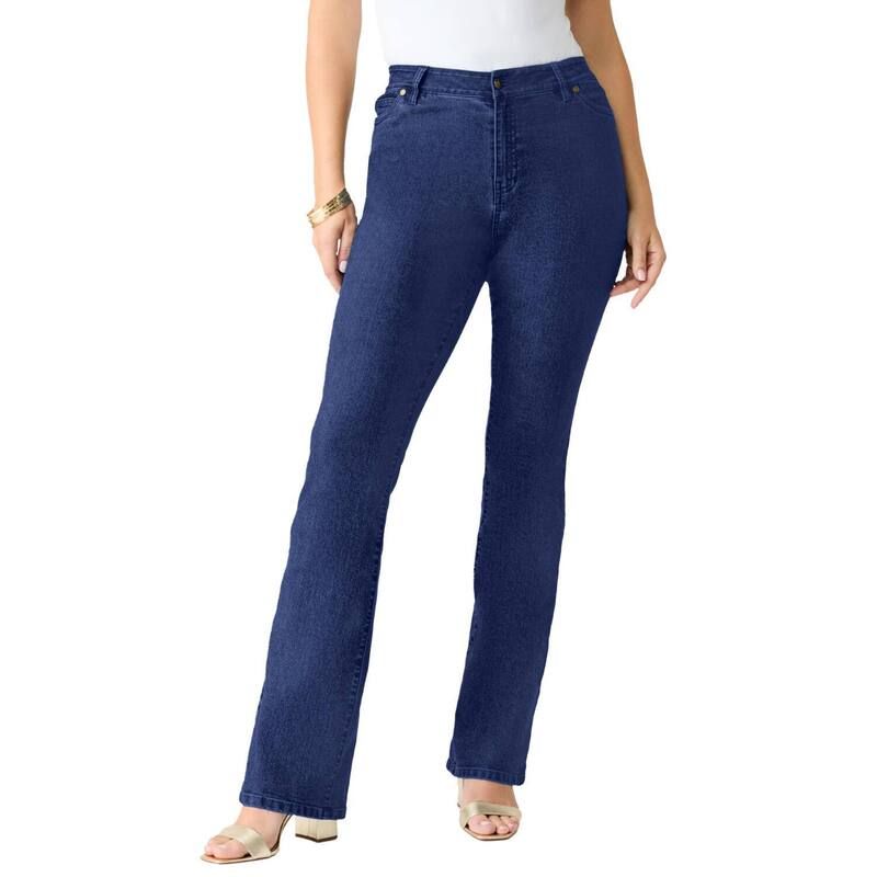 ロアマンズ レディース ボトムス デニムパンツ ブーツカット プラスサイズ プチ ブーツ Roamans Womens Plusize Petite Iconic Bootcut Jean Medium Stonewash