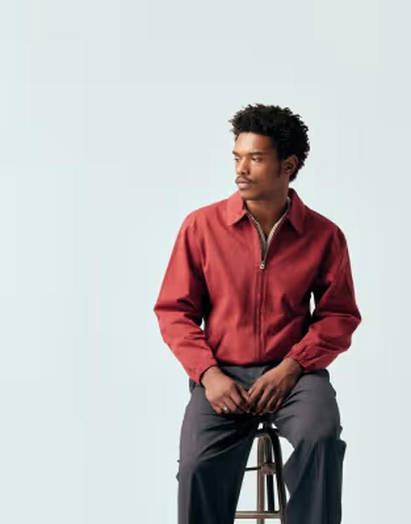 エイソス メンズ アウター ジャケット・ブルゾン コットン ASOS DESIGN cotton harrington jacket in dark Burgundy バーガンディ