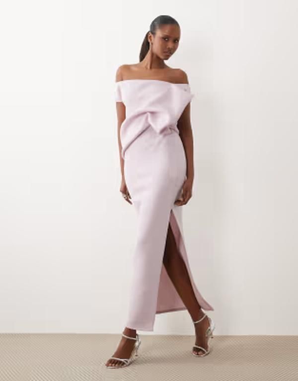 エイソス レディース トップス ワンピース ドレープ ミディ スキューバ ASOS DESIGN scrunch draped midi dress in lilac scubastyle fabric Lilac ライラック