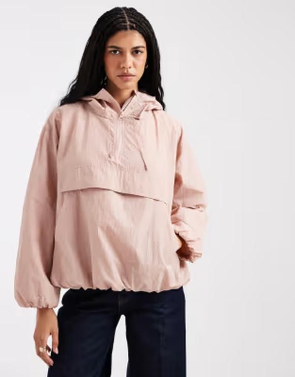 エイソス レディース アウター ジャケット・ブルゾン ASOS DESIGN rain resistant over thead track jacket in dusty pink ピンク 18,855円