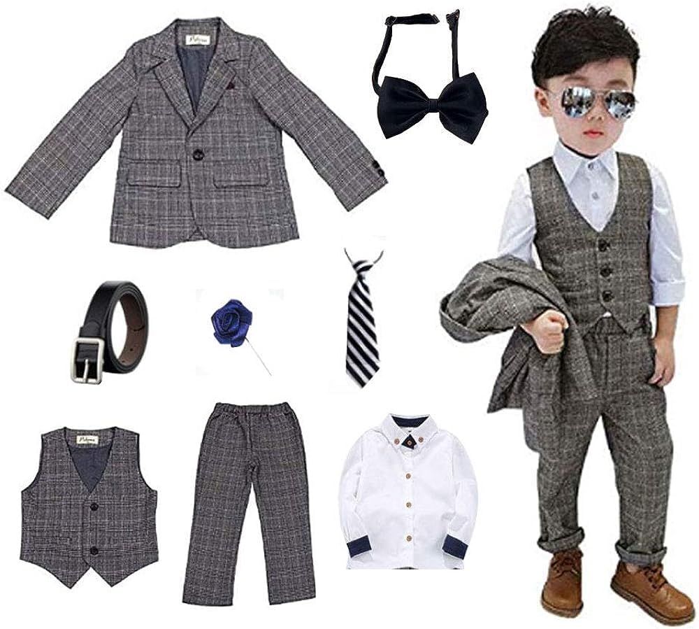 新品 [海の堂e-shop] 男の子フォーマルスーツ 8点セットキッズ ベビー服 ボーイズ 子どもスーツ ジュニア フォーマルウエア 七五三 入園式 卒業式 入学式 卒業式 結婚式 発表会 お宮参り 紳士服 誕生日 演奏会 お呼ばれ90-170cm (JP