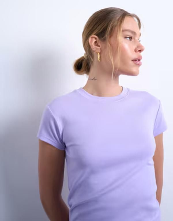 トップショップ レディース トップス Tシャツ Topshop everyday tee in lilac ライラック