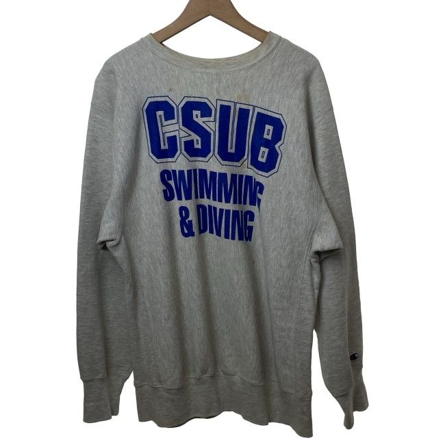 【中古】　Champion REVERSE WEAVE　スウェット　90s vintage　90年代　OLD　長袖　トレーナー　トップス　裏起毛　CSUS　水泳チーム　オーバーサイズ　USA製　アメカジ　古着　/4375