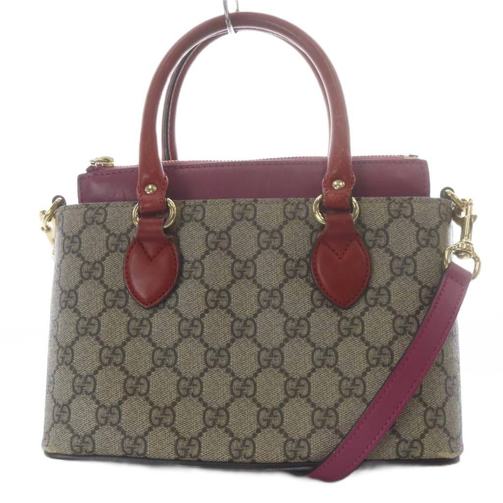 グッチ GUCCI GGスプリーム 2way ハンドバッグ ショルダーバッグ PVC ベージュ ピンク 453177 /YO24 ■OH 36,985円