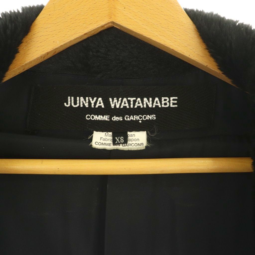 ジュンヤワタナベ JUNYA WATANABE コムデギャルソン JP-C008 AD2015 ハイネック コート XS ネイビー ブラック /ES ■OS