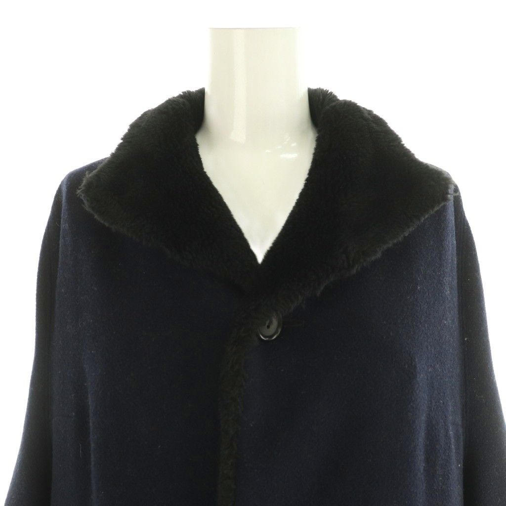 ジュンヤワタナベ JUNYA WATANABE コムデギャルソン JP-C008 AD2015 ハイネック コート XS ネイビー ブラック /ES ■OS