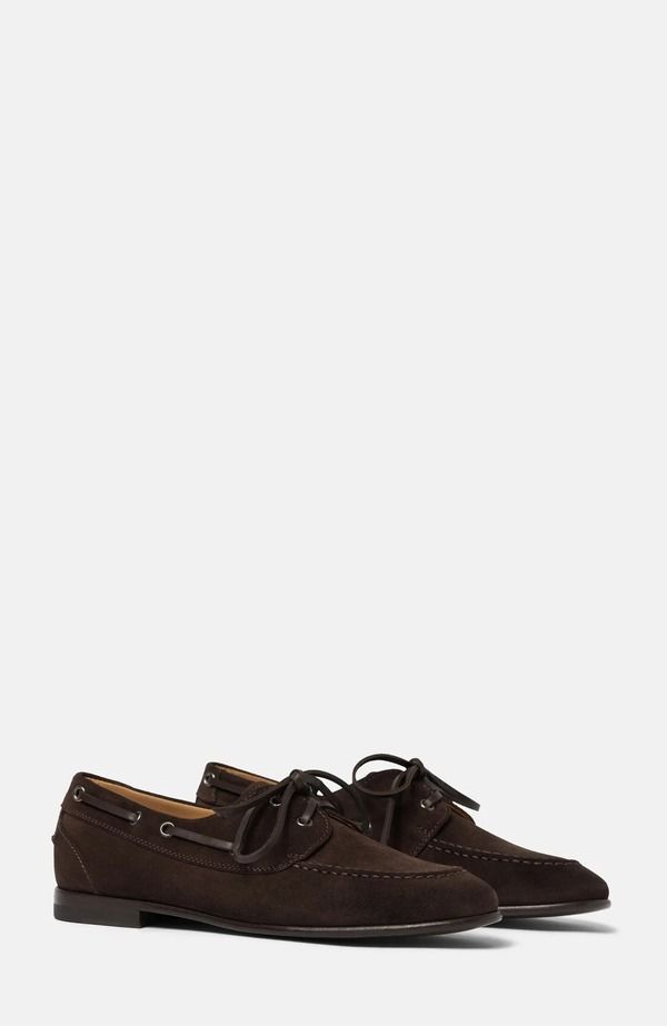 スカロッソ レディース シューズ スリッポン・ローファー SCAROSSO Ginevra Loafers Dark Brown Suede ブラウン 77,990円