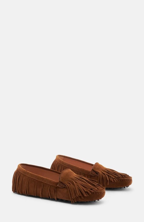スカロッソ レディース シューズ スリッポン・ローファー SCAROSSO Maya Driving Shoes Brown Suede ブラウン