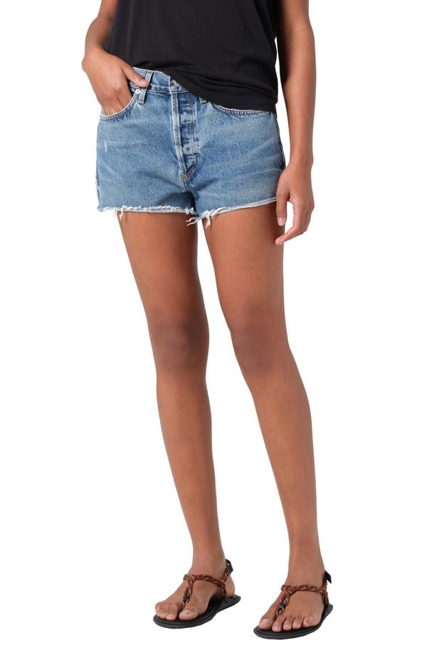 アゴルド レディース ボトムス デニムパンツ ハイウエスト ショートパンツ AGOLDE Parker High Waist Denim Cutoff Shorts Chorus デニム