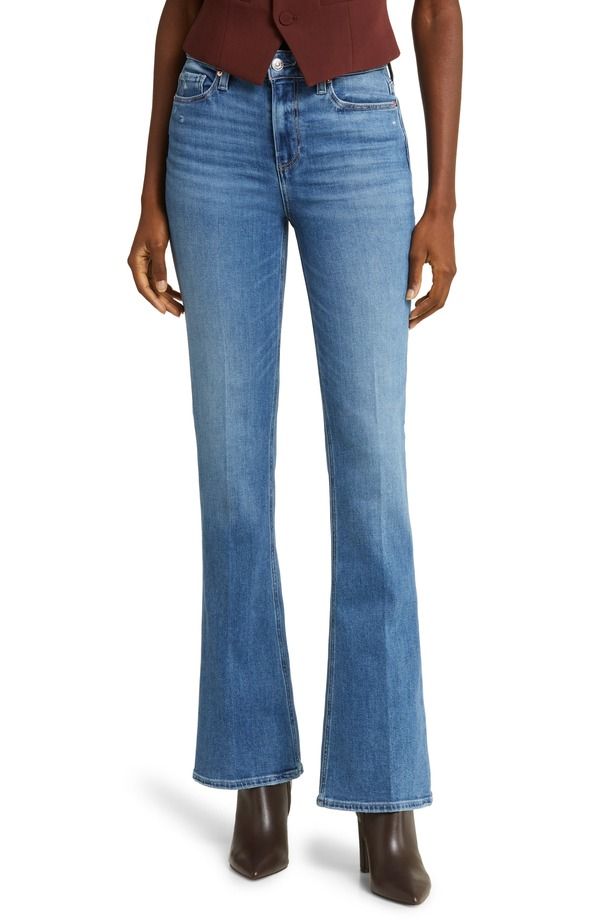 ペイジ レディース ボトムス デニムパンツ ハイウエスト ジーンズ PAIGE Laurel Canyon High Waist Flare Jeans Rock Show Distressed