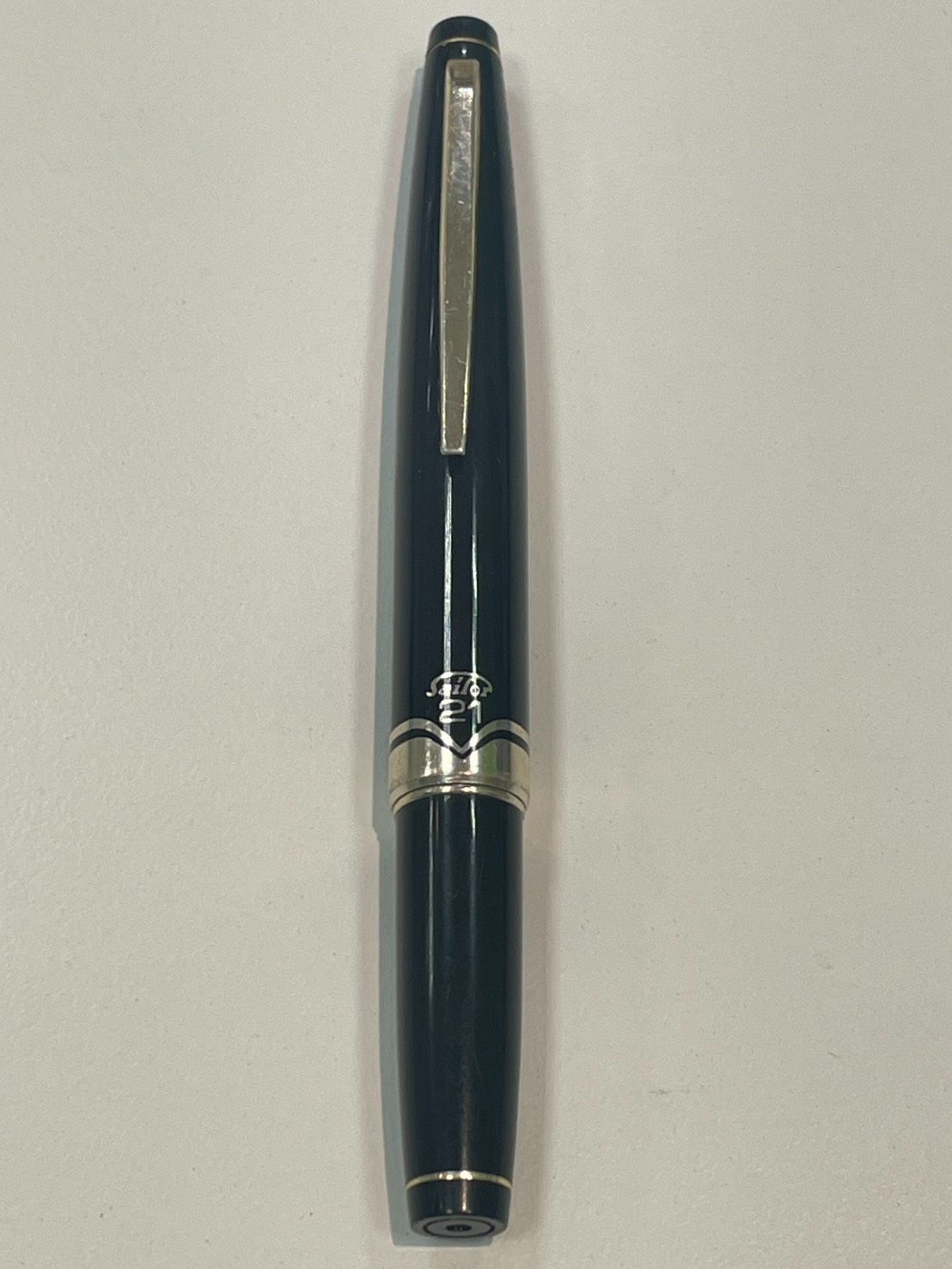 #194 オーバーホール済み 万年筆 SAILOR ショート象嵌 21k 塩】SAILOR セーラー 万年筆 21K ポケット ショートタイプ ブラック