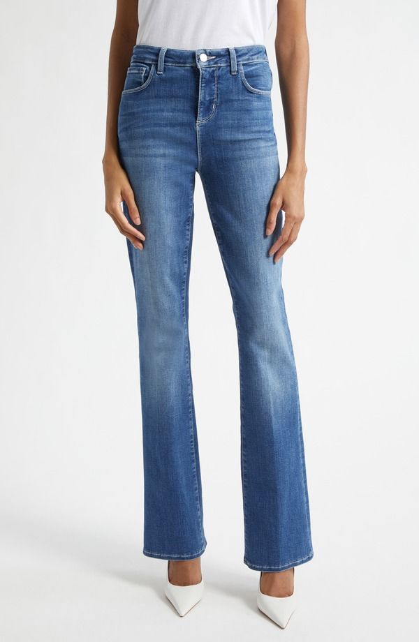 ラジャンス レディース シューズ ブーツ・レインブーツカット ハイウエスト ジーンズ LAGENCE Selma High Waist Sleek Baby Bootcut Jeans Medina