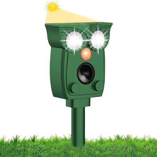 ☆新品☆動物撃退器 猫よけ【2026業界新開発・害獣対策器】超音波 鳥避け 警報音 動物撃退機 ネズミ除け 猫退治 犬よけ LED強力フラッシュライト 害獣撃退 ソーラー充電/USB充電 3000mAh大容量/超長待機 IP65防水 5つ撃退 de55612a
