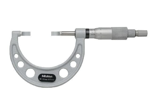 新品 ミツトヨ (Mitutoyo) 直進式ブレードマイクロメーター BLM-50B/0.4T 122-112-10 先端形状Bタイプ 測定範囲25~50mm