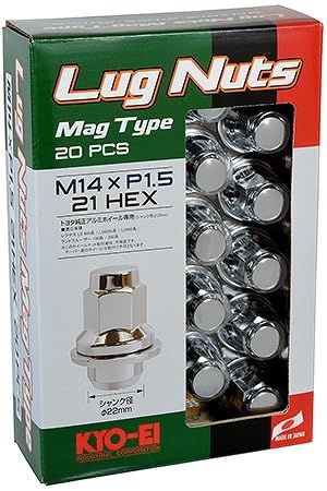 新品 KYO-EI (協永産業) ラグ ナット トヨタ純正アルミホイール専用 マグタイプ 21HEX M14XP1.5 20P メッキ T241-20P