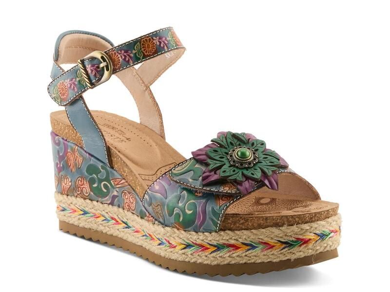 ラリティステ レディース シューズ サンダル LArtisteBoca Espadrille Wedge Sandalight BlueMulticolor ブルー