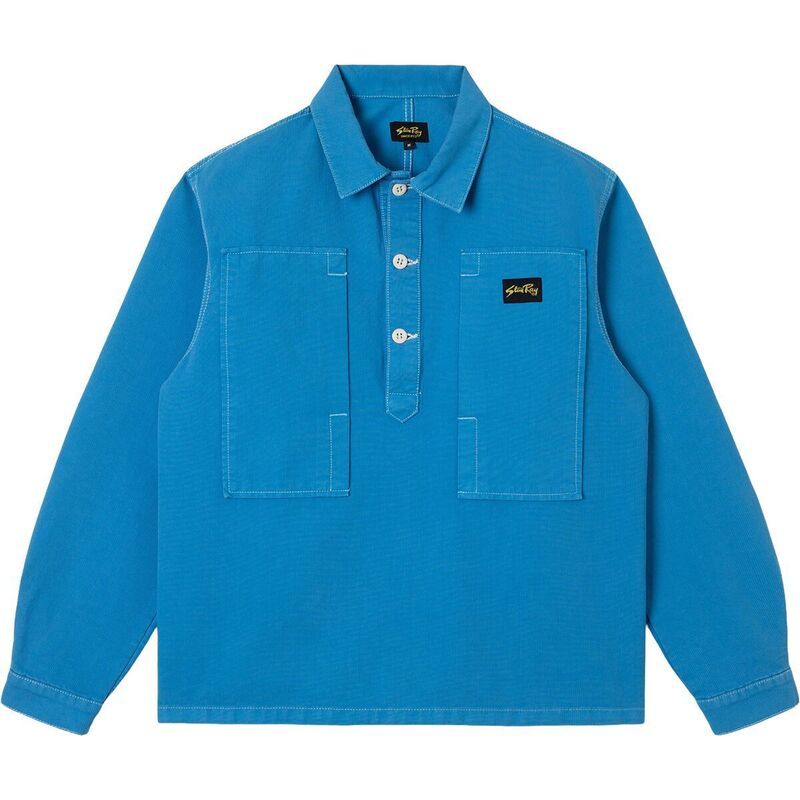 スタンレイ メンズ トップス Tシャツ Stan Ray Painters Pop Over Shirt Imperial Blue Bedford Cord ブルー