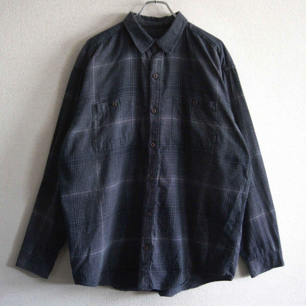 【美品】PATAGONIA【オンブレ シャドー チェック シャツ 53836F7】 L パタゴニア オーガニック コットン 26050352