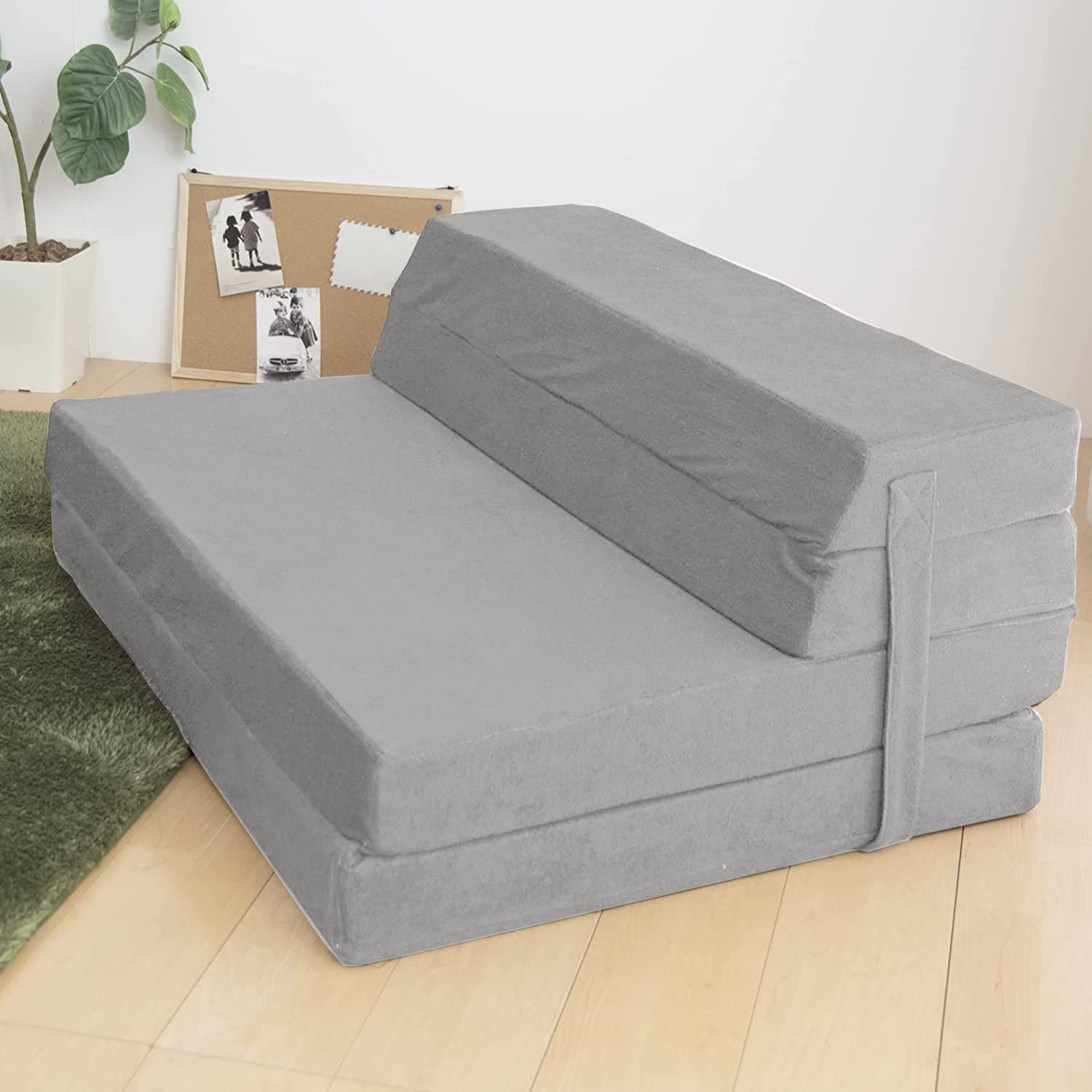 タンスのゲン ソファー マットレス シングル 厚み10cm 4WAY 高反発 ソファ ソファーベッド 一人用 一人掛け グレー 13810100(79109)ma 291aee73